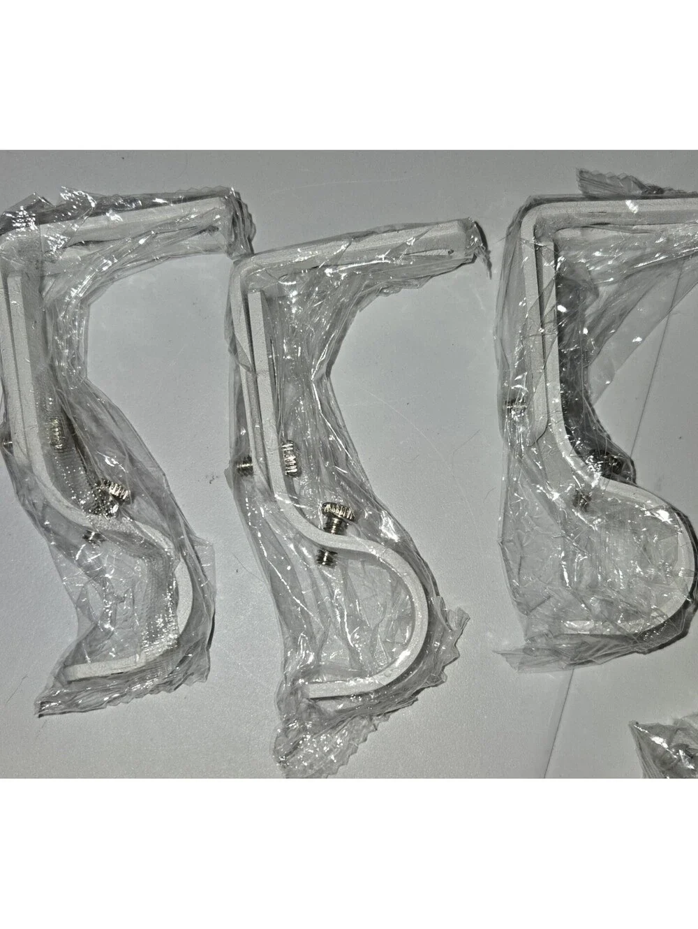 LLPJS White Adjustable Curtain Rod Brackets Set Of 3